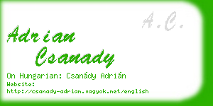 adrian csanady business card