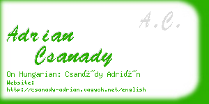 adrian csanady business card